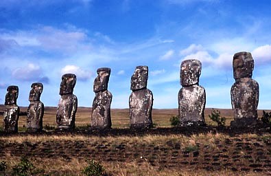 Isola di Pasqua i 7 Moai dia 9 83 A